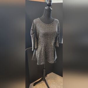 Black and Silver Droptail Blouse